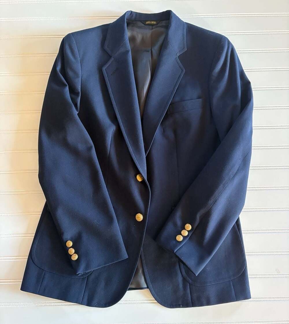 Huntington Navy Blue Single Breast Single Vent Two-Button Blazer Size  Old Money